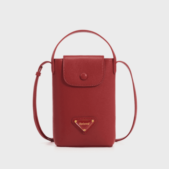 Hotend High-end Solid-color Phone Bag Burgundy